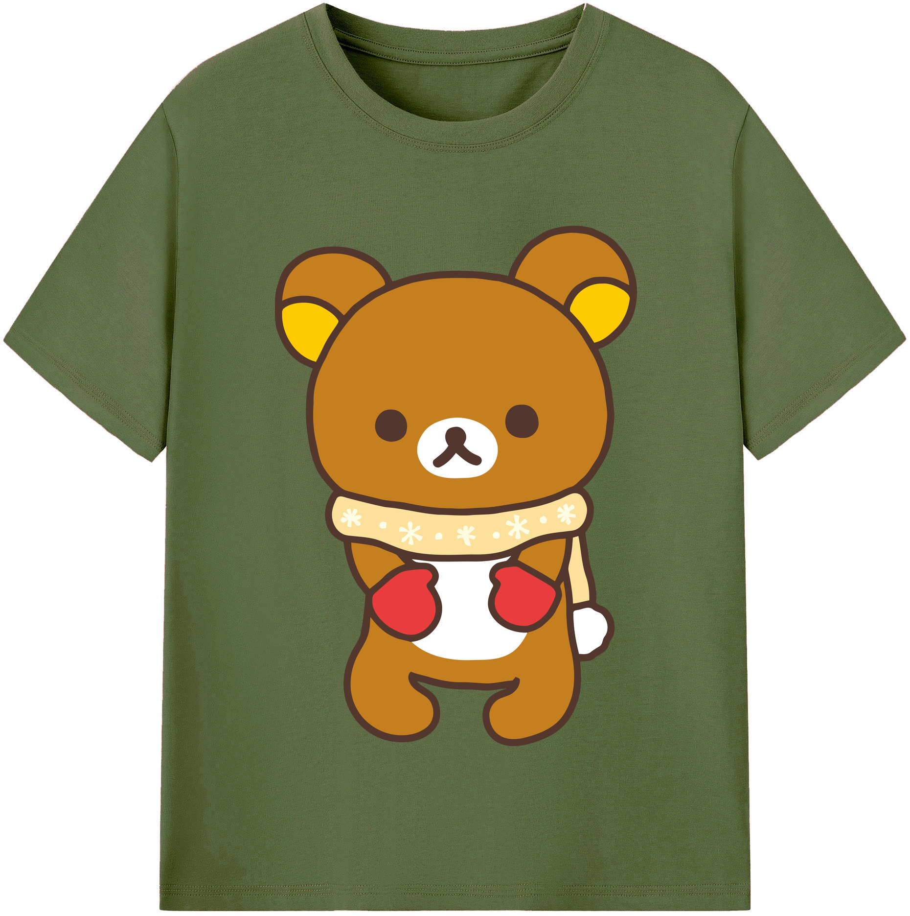 （画像用） リラックマ リラックマ キイロイトリ Rilakkuma Korilakkuma Kiiroitori 綿100％半袖Tシャツ（フロントプリント）